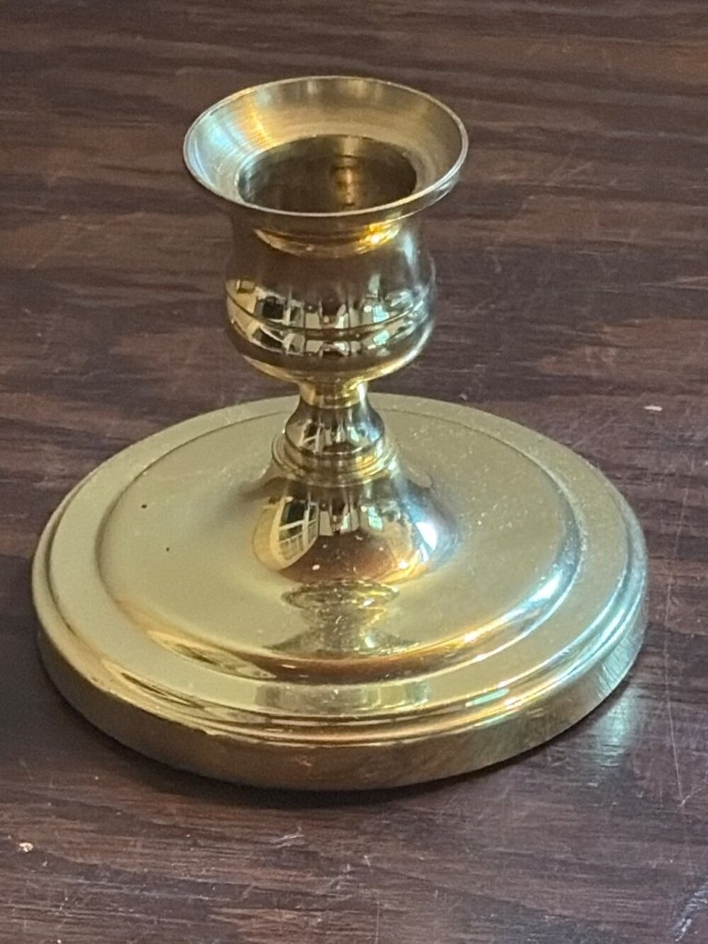 Baldwin Brass Candlestick Holder 3" High, 3.125" Base Gold-Toned Vintage Decor